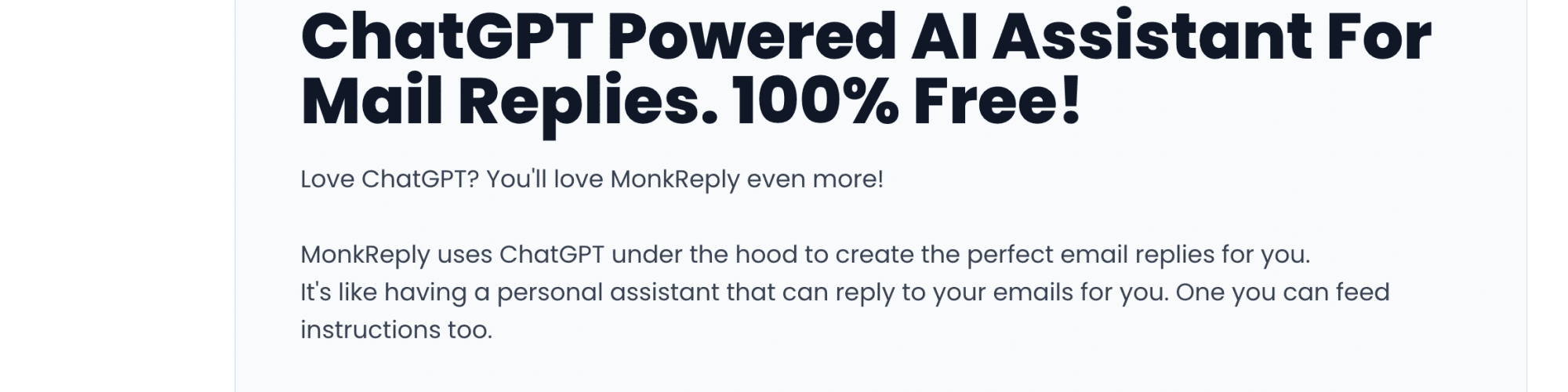 Perfect Emails by MonkReply - ChatGPT Powered Email Assistant