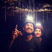 Paul and Sandra exploring Waitomo Glow Worm Caves in New Zealand